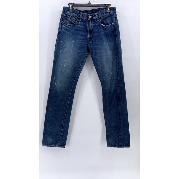 POLO RALPH LAUREN Men's Medium Blue Denim Regular-Fit Straight Leg Jean SZ 30X32 - Picture 1 of 12